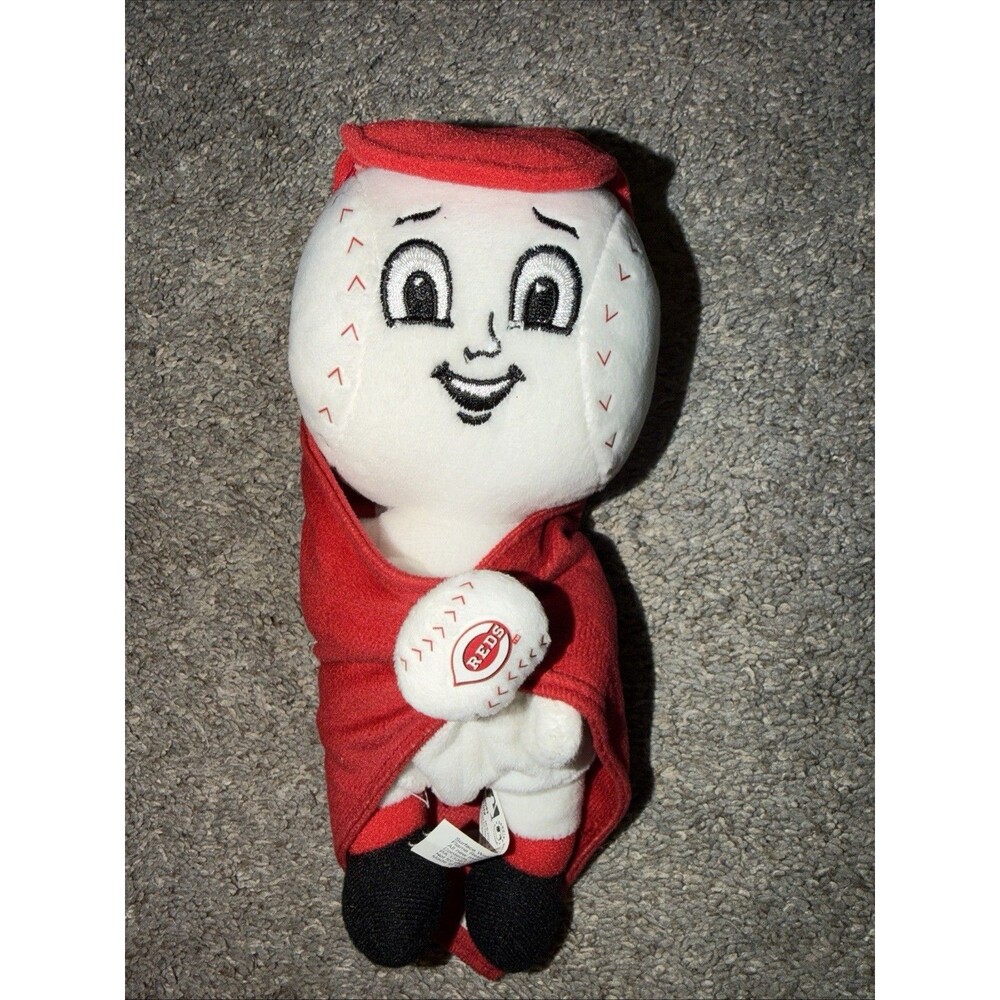 Cincinnati Reds LOVEY 9" Mascot Plush Baby Red Legs Ball doll Blanket Baby HTF